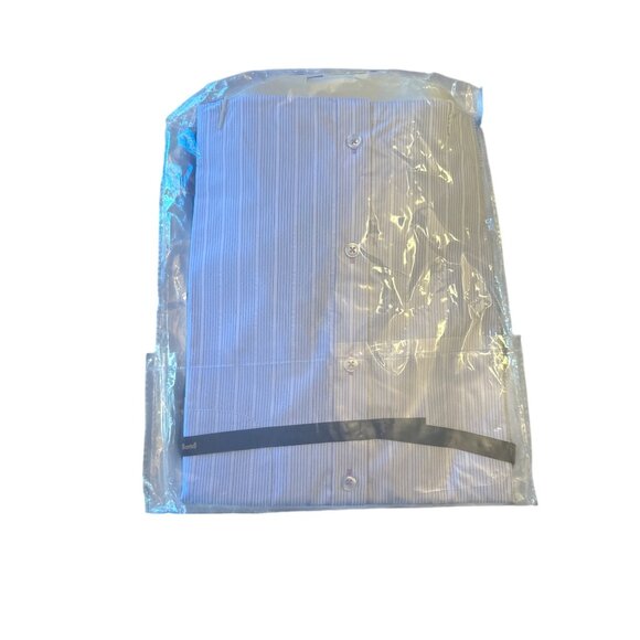 Le Bond Gold Line  Polycotton Dress Shirt 17" Collar 22.25" Sleeve Blue Stripe - Picture 6 of 6